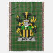 Irish Langford Coat of Arms Family Crest Ireland Deken (Voorkant Verticaal)