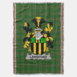 Irish Langford Coat of Arms Family Crest Ireland Deken