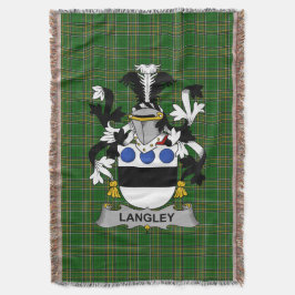 Irish Langley Coat of Arms Family Crest Ireland Deken