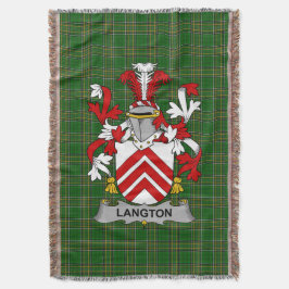 Irish Langton Coat of Arms Family Crest Ireland Deken