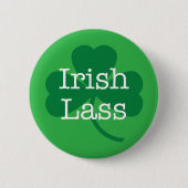 Irish Lass, Green Shamrock Button (Voorkant)