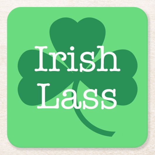Irish Lass Green Shamrock St. Patrick's Day Party Kartonnen Onderzetters (Voorkant)
