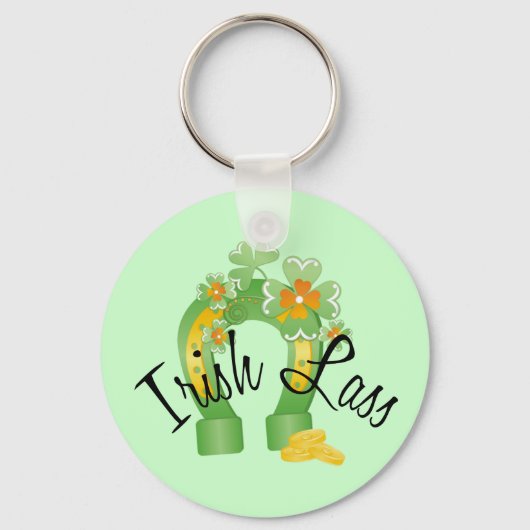 Irish Lass Lucky Hoefijzer Sleutelhanger (Voorkant)