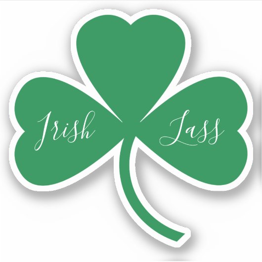 Irish Lass Script op Green Shamrock Sticker (Voorkant)
