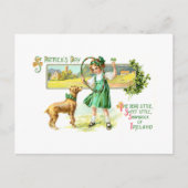  Irish Lass, Shamrocks en Dog Briefkaart (Voorkant)