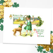  Irish Lass, Shamrocks en Dog Briefkaart