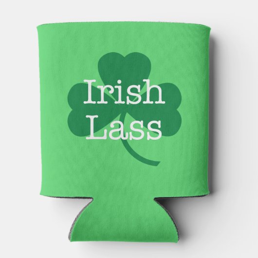 Irish Lass St. Paddy's Day Shamrock Koelbox Blikjeskoeler (Achterkant)