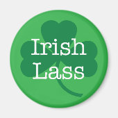 Irish Lass, St. Patrick's Day Shamrock Magnet (Voorkant)