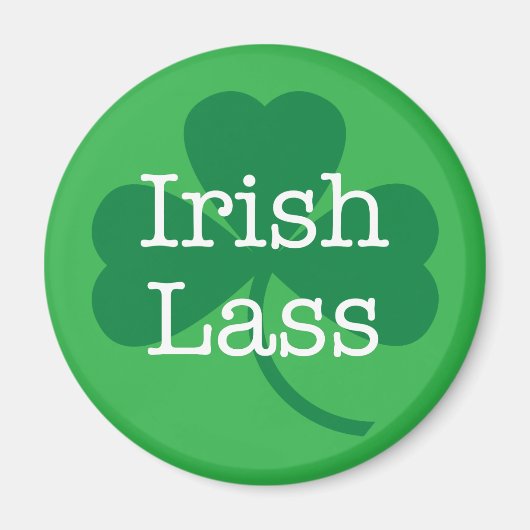 Irish Lass, St. Patrick's Day Shamrock Magnet (Voorkant)