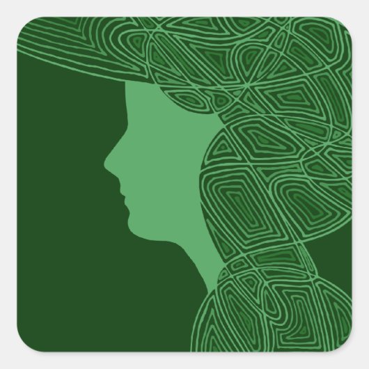 Irish Lass Vierkante Sticker (Voorkant)