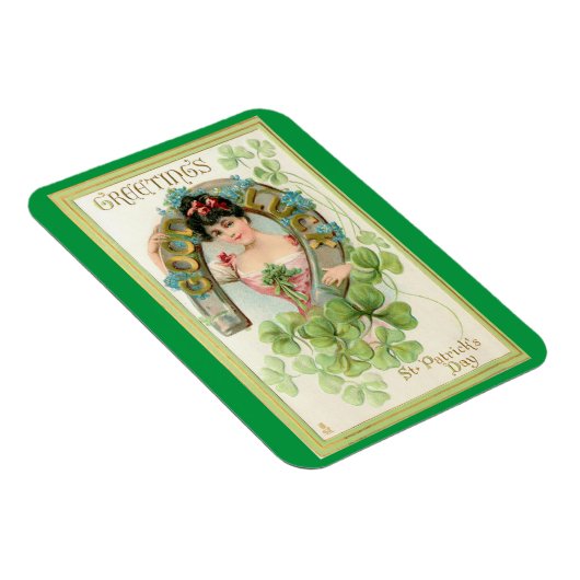 Irish Lass with Hoefijzer Magnet Magneet (Rechterzijde)