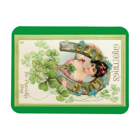 Irish Lass with Hoefijzer Magnet Magneet (Horizontaal)