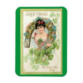 Irish Lass with Hoefijzer Magnet Magneet
