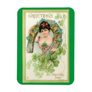 Irish Lass with Hoefijzer Magnet Magneet