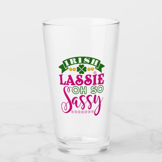 Irish Lassie Oh So Sassy St Patrick's Day Glas (Voorkant)