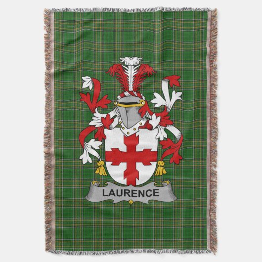 Irish Laurence Coat of Arms Family Crest Ireland Deken (Voorkant Verticaal)