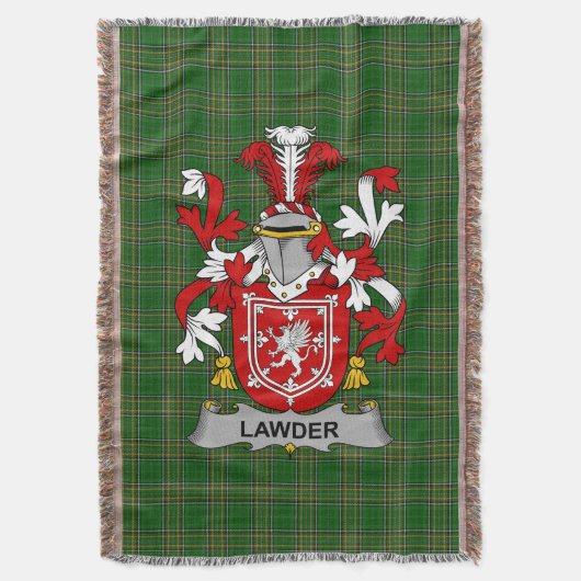 Irish Lawder of Lauder Coat of Arms Family Crest Deken (Voorkant Verticaal)