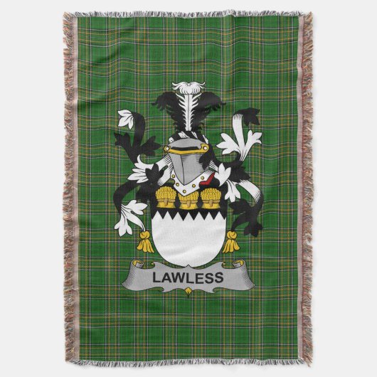 Irish Lawless Coat of Arms Family Crest Ireland Deken (Voorkant Verticaal)