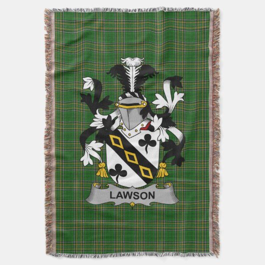 Irish Lawson Coat of Arms Family Crest Ireland Deken (Voorkant Verticaal)