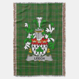 Irish Leech Coat of Arms Family Crest Ireland Deken