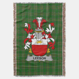 Irish Leeson Coat of Arms Family Crest Ireland Deken