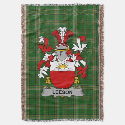 Irish Leeson Coat of Arms Family Crest Ireland Deken (Voorkant Verticaal)