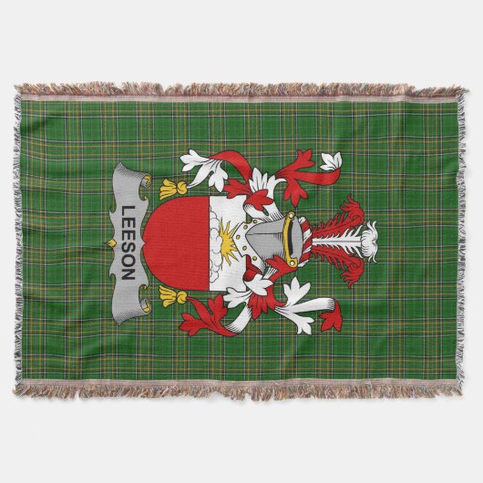 Irish Leeson Coat of Arms Family Crest Ireland Deken (Voorkant)