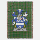 Irish Leman of Lemon Coat of Arms Family Crest Ir Deken (Voorkant Verticaal)