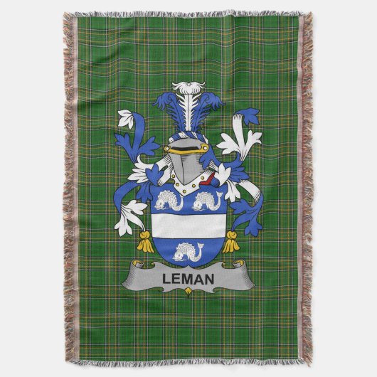 Irish Leman of Lemon Coat of Arms Family Crest Ir Deken (Voorkant Verticaal)