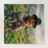 Irish Leprechaun Admiring a Gold Coin Legpuzzel (Horizontaal)