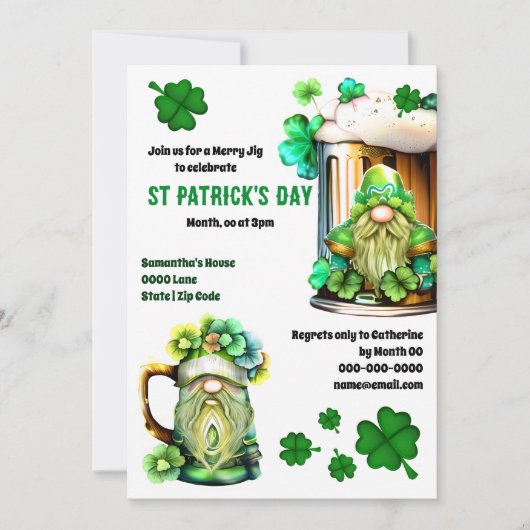 Irish Leprechaun beerfest gorgle shamrock tankard Kaart (Voorkant)