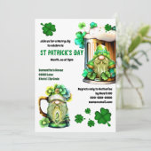 Irish Leprechaun beerfest gorgle shamrock tankard Kaart (Staand voorkant)