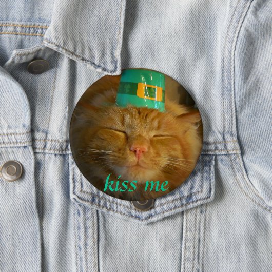 Irish Leprechaun Cat wil kussen Ronde Button 4,0 Cm (In situ)
