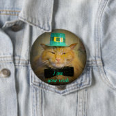 Irish Leprechaun Cat Wish Ronde Button 4,0 Cm (In situ)