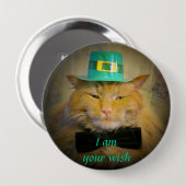 Irish Leprechaun Cat Wish Ronde Button 4,0 Cm (Voorkant /achterkant)