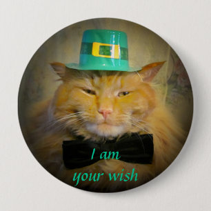 Irish Leprechaun Cat Wish Ronde Button 4,0 Cm