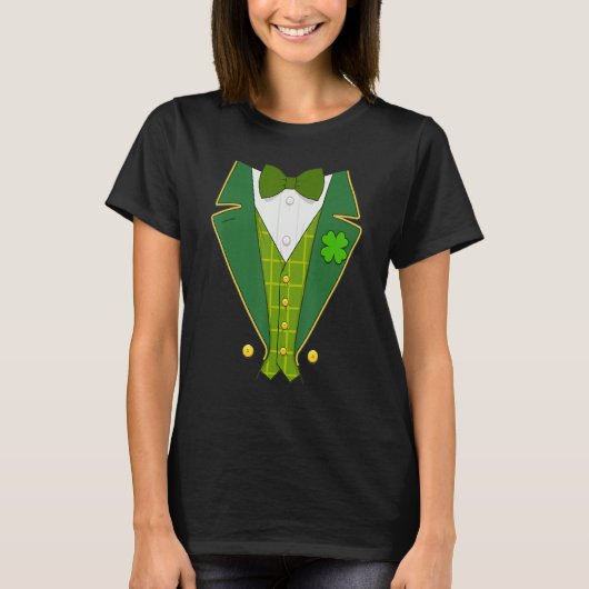 Irish Leprechaun Costume Tuxedo St Patrick's Day B T-shirt (Voorkant)