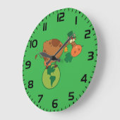 Irish Leprechaun Cow Standing on Planet Earth Grote Klok (Hoek)