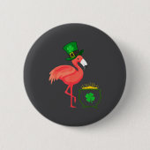 Irish Leprechaun Flamingo St Patricks Day  Ronde Button 5,7 Cm (Voorkant)