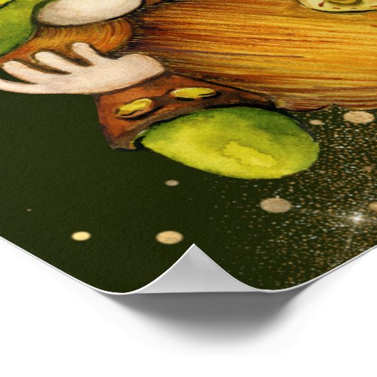 Irish Leprechaun Gnomes and Clovers Happy Birthday Poster (Hoek)