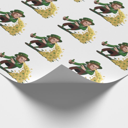 Irish Leprechaun Gooien Lucky Cookies Grappig Cadeaupapier (Hoek)