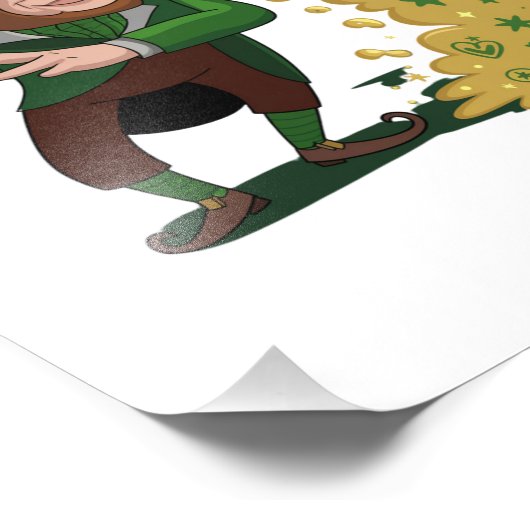 Irish Leprechaun Gooien Lucky Cookies Grappig Foto Afdruk (Hoek)