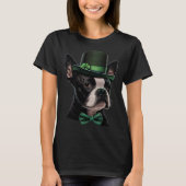 Irish Leprechaun Hat Boston Terrier St Patrick s D T-shirt (Voorkant)