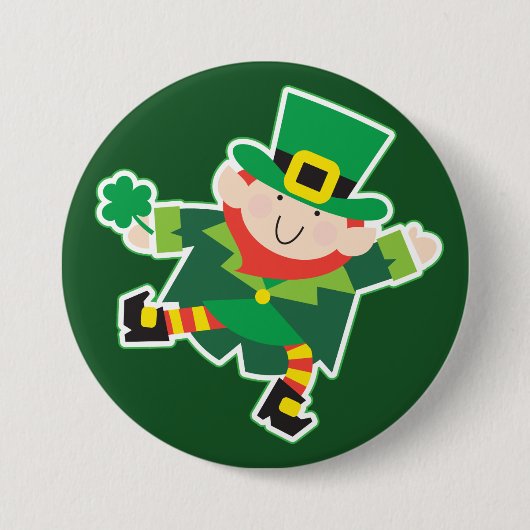Irish Leprechaun Jig Ronde Button 7,6 Cm (Voorkant)
