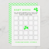 Irish Leprechaun Lucky Shamrock Baby Bingo Kaart (Voorkant / Achterkant)