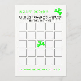 Irish Leprechaun Lucky Shamrock Baby Bingo Kaart