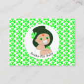 Irish Leprechaun Lucky Shamrock boeken voor Baby Informatiekaartje (Achterkant)