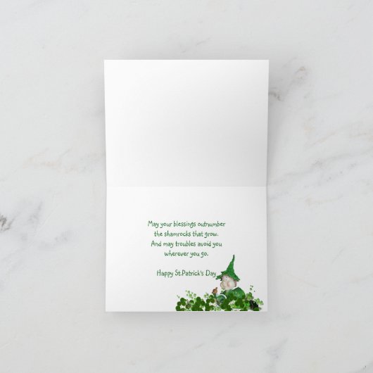 Irish Leprechaun over Gold Kaart (Binnen)