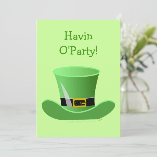 Irish Leprechaun Pet Funny St. Patrick's Day Party Kaart (Staand voorkant)