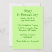 Irish Leprechaun Pet Funny St. Patrick's Day Party Kaart (Achterkant)